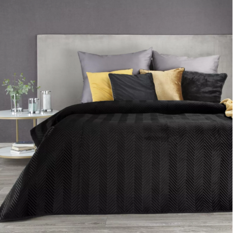 Narzuta welwetowa biała 200x220 cm pikowana w jodełkę metodą hot press SOFIA Eurofirany Premium