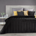 Narzuta welwetowa czarna 200x220 cm pikowana w jodełkę metodą hot press SOFIA Eurofirany Premium
