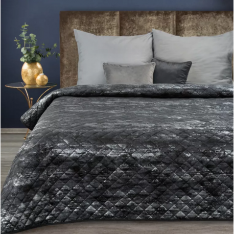 Narzuta welwetowa biała 200x220 cm pikowana w jodełkę metodą hot press SOFIA Eurofirany Premium