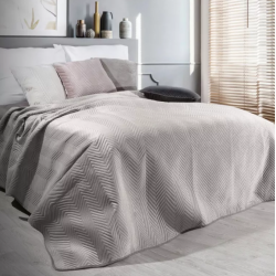 Narzuta welwetowa kremowa 170x210 cm pikowana metodą hot press SOFIA 5 Eurofirany Premium