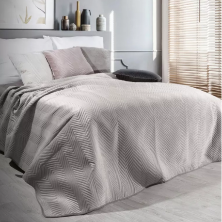Narzuta welwetowa kremowa 170x210 cm pikowana metodą hot press SOFIA 5 Eurofirany Premium
