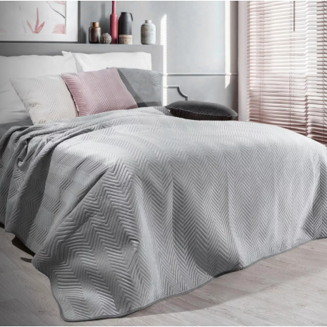 Narzuta welwetowa kremowa 170x210 cm pikowana metodą hot press SOFIA 5 Eurofirany Premium