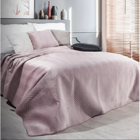Narzuta welwetowa kremowa 170x210 cm pikowana metodą hot press SOFIA 5 Eurofirany Premium